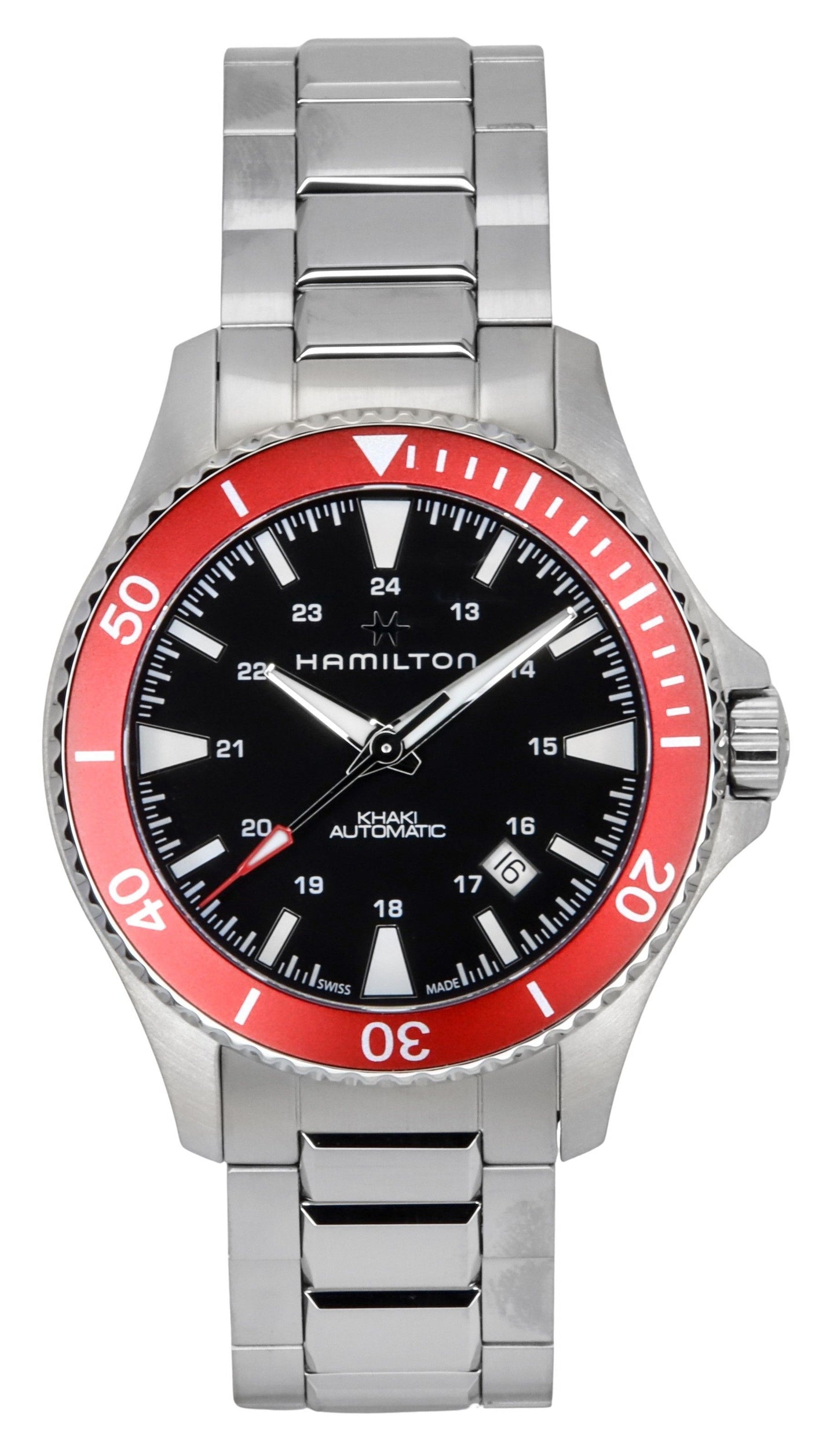 Hamilton Khaki Navy Scuba Edelstahl Schwarzes Zifferblatt Automatik H82405130 100M Herrenuhr