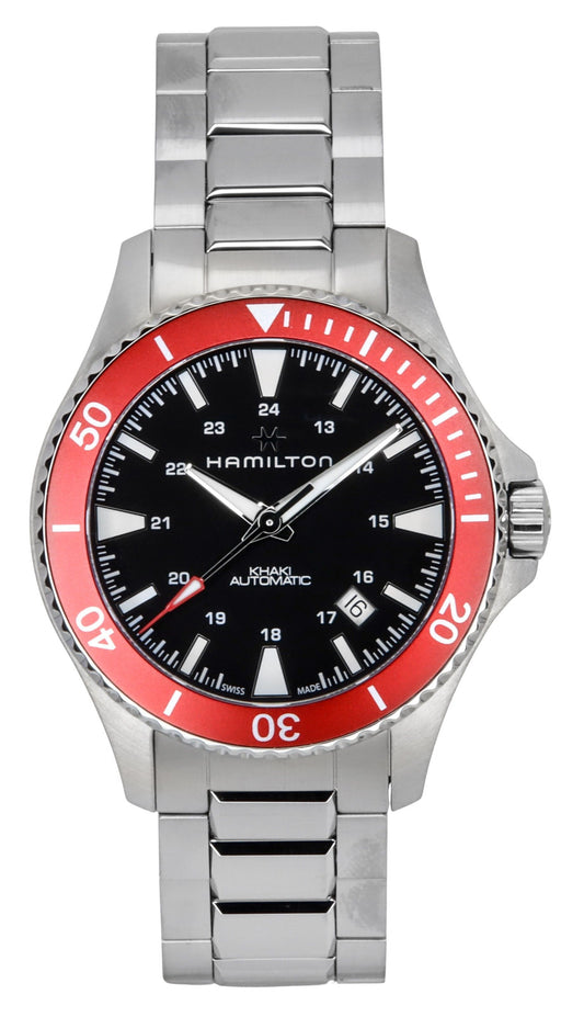 Hamilton Khaki Navy Scuba Edelstahl Schwarzes Zifferblatt Automatik H82405130 100M Herrenuhr