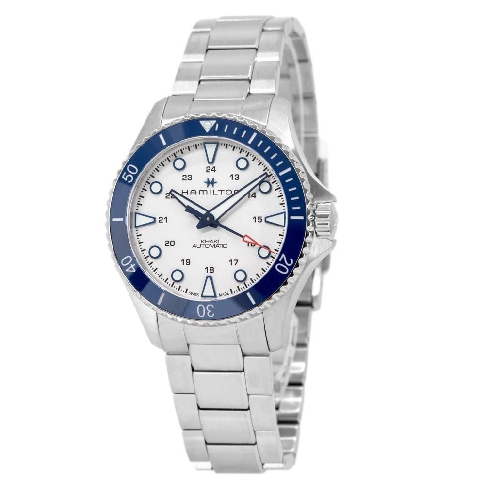 Hamilton Khaki Navy Scuba Edelstahl Silberfarbenes Zifferblatt Automatik Taucher H82505150 300M Herrenuhr