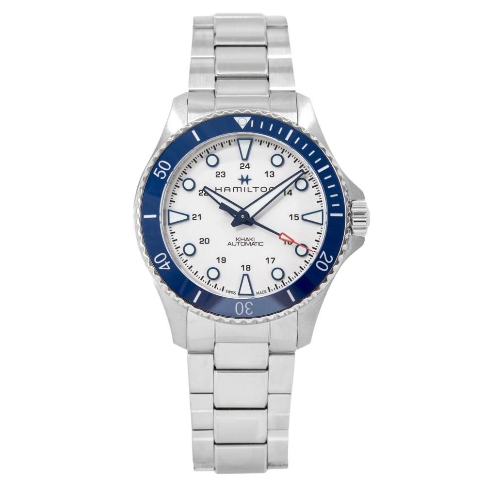 Hamilton Khaki Navy Scuba Edelstahl Silberfarbenes Zifferblatt Automatik Taucher H82505150 300M Herrenuhr