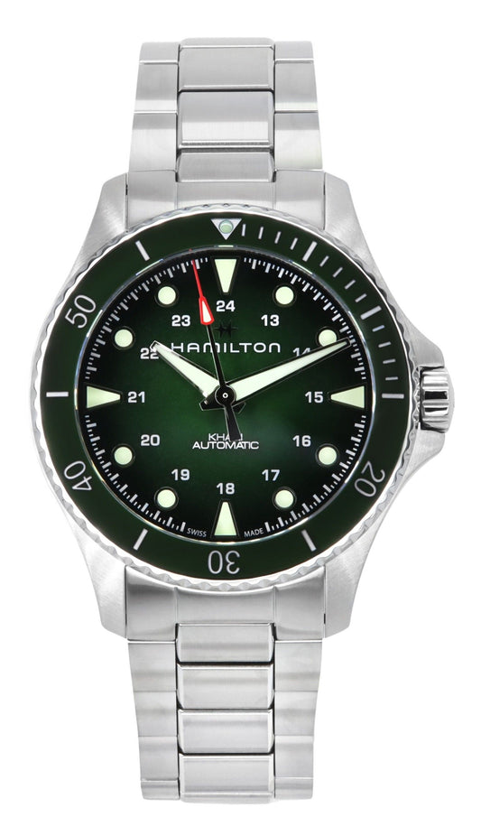 Hamilton Khaki Navy Scuba Edelstahl Gr?nes Zifferblatt Automatik Taucher H82525160 300M Herrenuhr