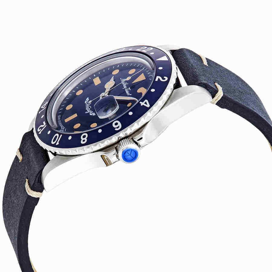 Mathey-Tissot Mathy Vintage Automatik Lederarmband Blaues Zifferblatt H900ATLBU 100M Herrenuhr