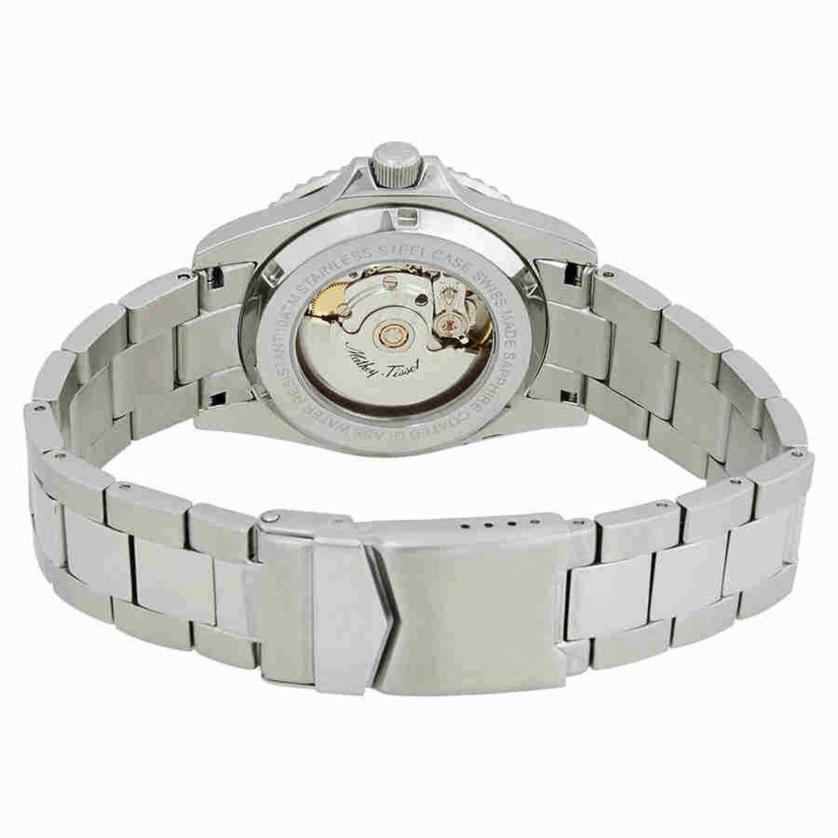 Mathey-Tissot Mathy Vintage Automatik Edelstahl Schwarzes Zifferblatt H900ATN 100M Herrenuhr