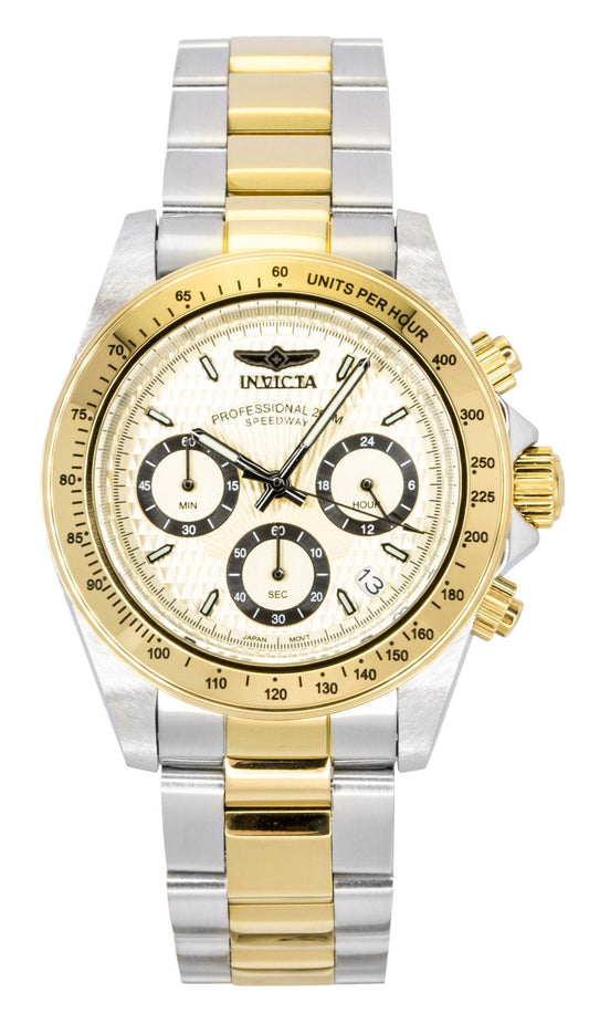 Invicta Speedway Two Tone Edelstahl Goldfarben Dial Quarz Taucher 14930 200M Herrenuhr