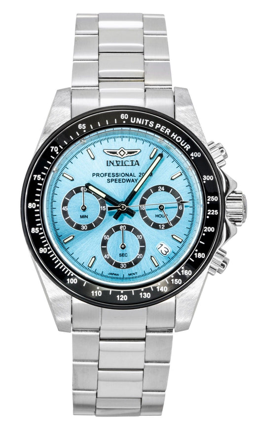 Invicta Speedway Chronograph Edelstahl Turquoise Dial Quarz Taucher 15589 200M Herrenuhr