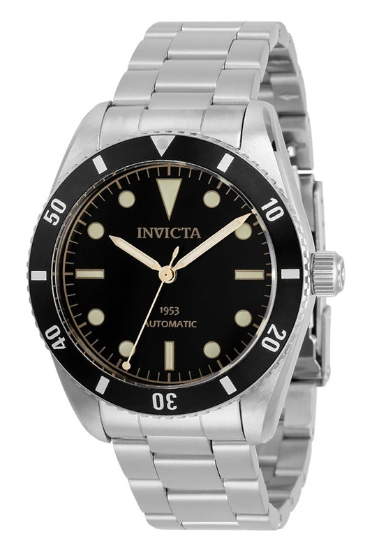 Invicta Vintage Pro Diver Edelstahl Schwarzes Zifferblatt Automatik Taucher 31290 200M Herrenuhr