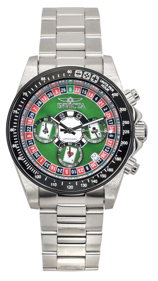 Invicta Speedway Roulette Casino Chronograph GMT Gr?nes Zifferblatt Quarz 44642 200M Herrenuhr