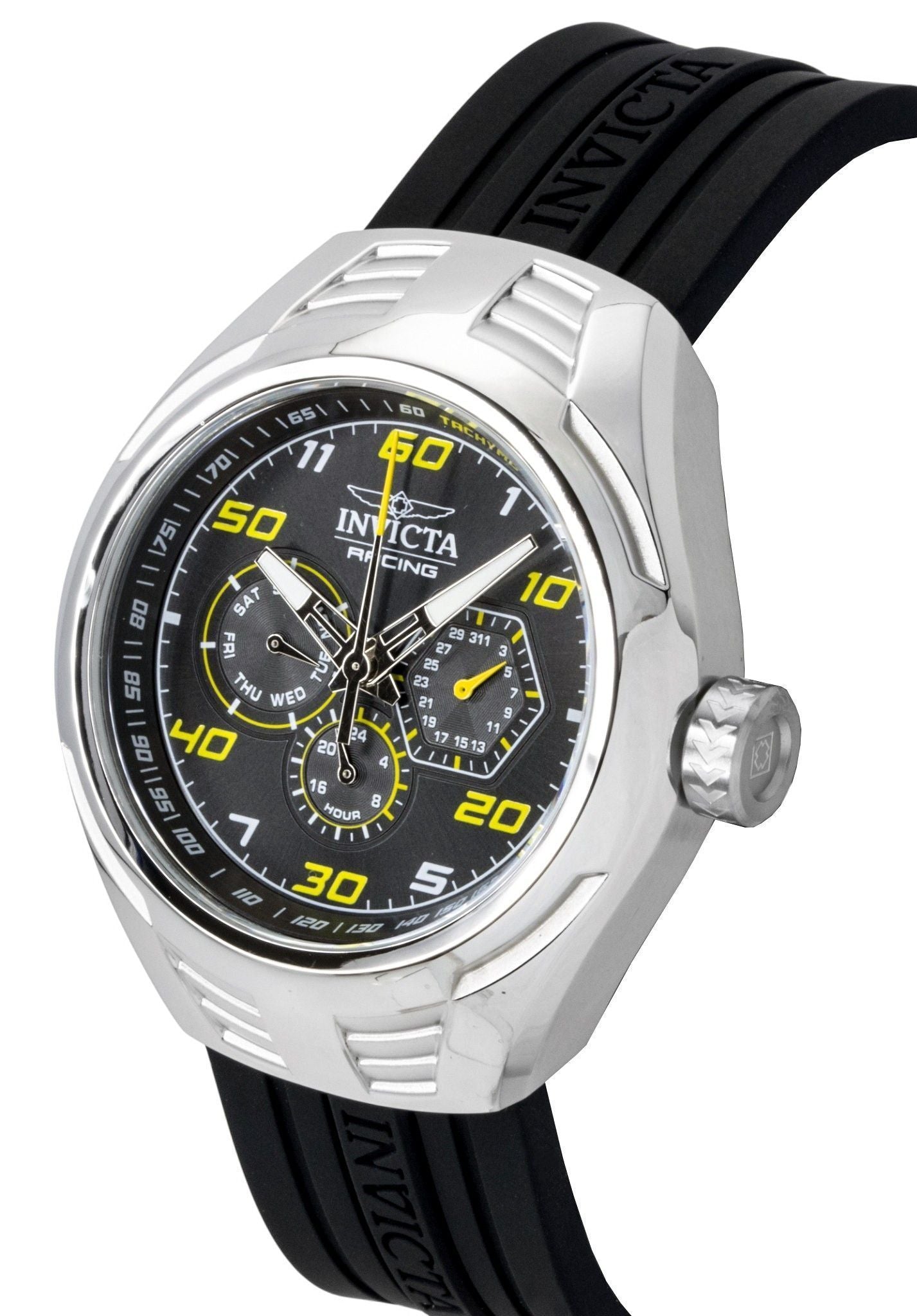 Invicta Racing Silicone Strap Schwarzes Zifferblatt Quarz 47724 Herrenuhr