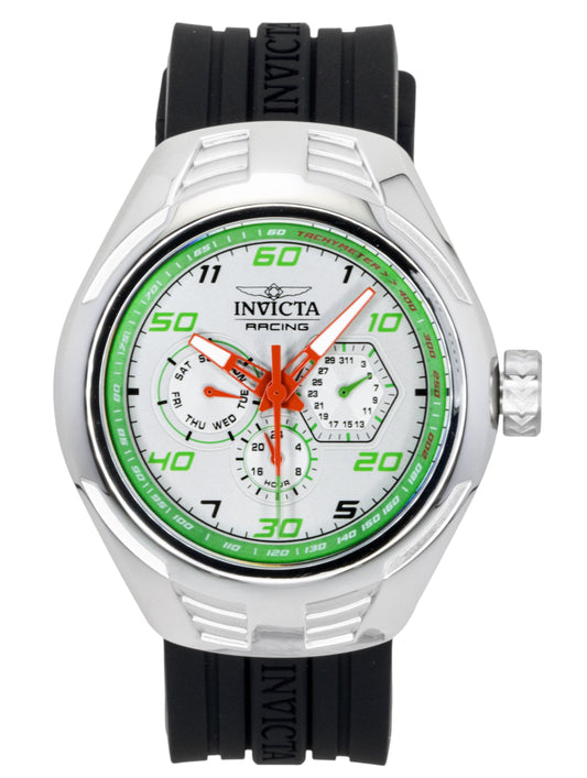 Invicta Racing Silicone Strap Silberfarbenes Zifferblatt Quarz 47726 Herrenuhr