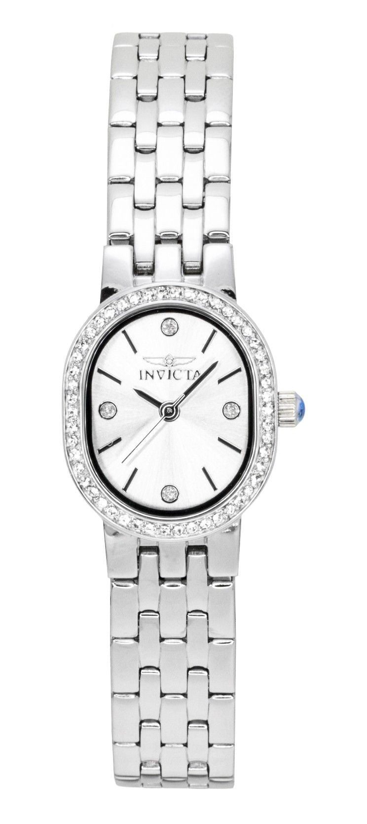 Invicta Angel Crystal Accents Edelstahl Silberfarbenes Zifferblatt Quarz 48134 Damenuhr