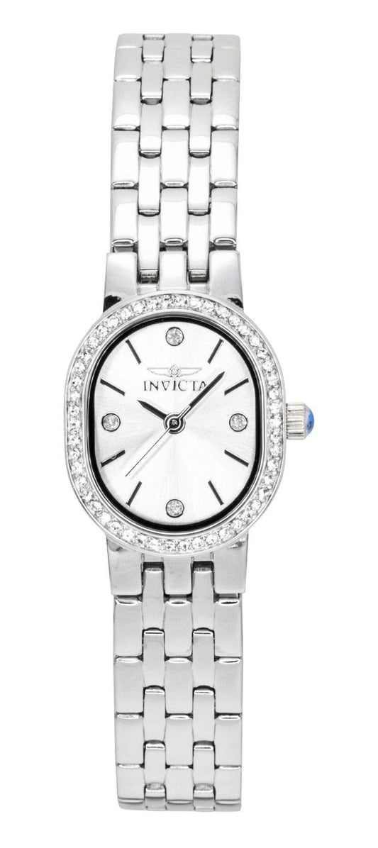Invicta Angel Crystal Accents Edelstahl Silberfarbenes Zifferblatt Quarz 48134 Damenuhr