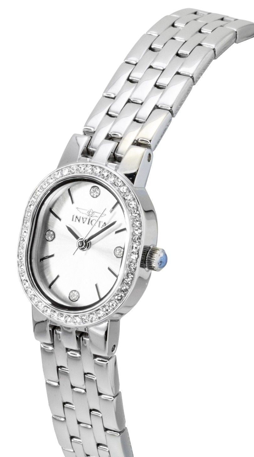 Invicta Angel Crystal Accents Edelstahl Silberfarbenes Zifferblatt Quarz 48134 Damenuhr
