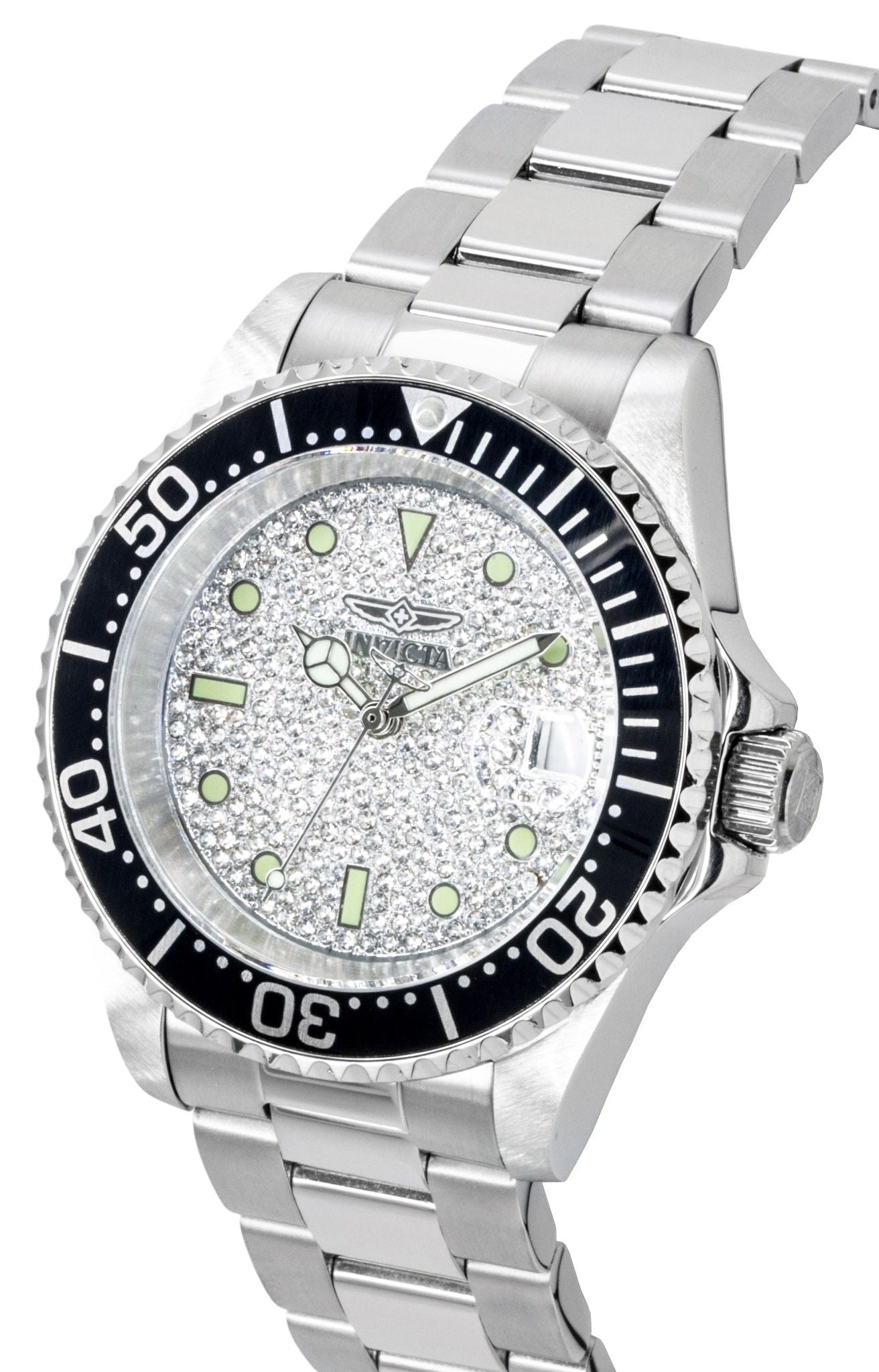 Invicta Pro Diver Edelstahl Silberfarbenes Zifferblatt Automatik Taucher 50278 200M Herrenuhr