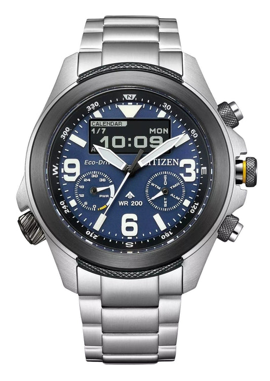 Citizen Promaster Land 35th Anniversary Chronograph Blaues Zifferblatt Eco-Drive JV1006-51L 200M Herrenuhr