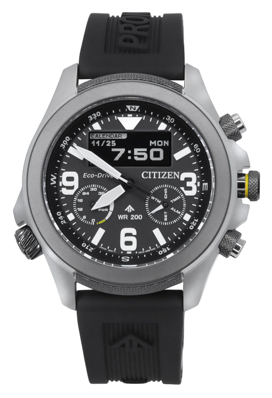 Citizen Promaster Land 35th Anniversary Chronograph Schwarzes Zifferblatt Eco-Drive JV1007-07E 200M Herrenuhr