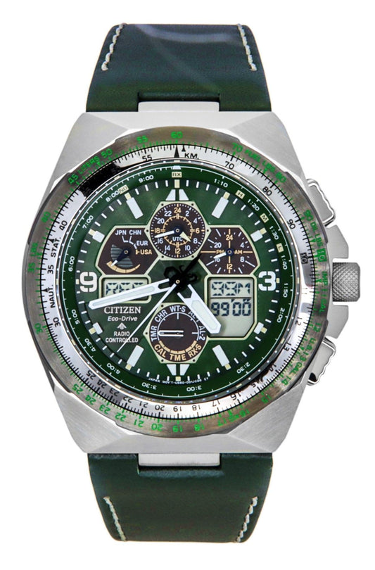 Citizen Promaster Skyhawk A-T Perpetual Calendar Chronograph Gr?nes Zifferblatt Eco-Drive Taucher JY8147-01X 200M Herrenuhr