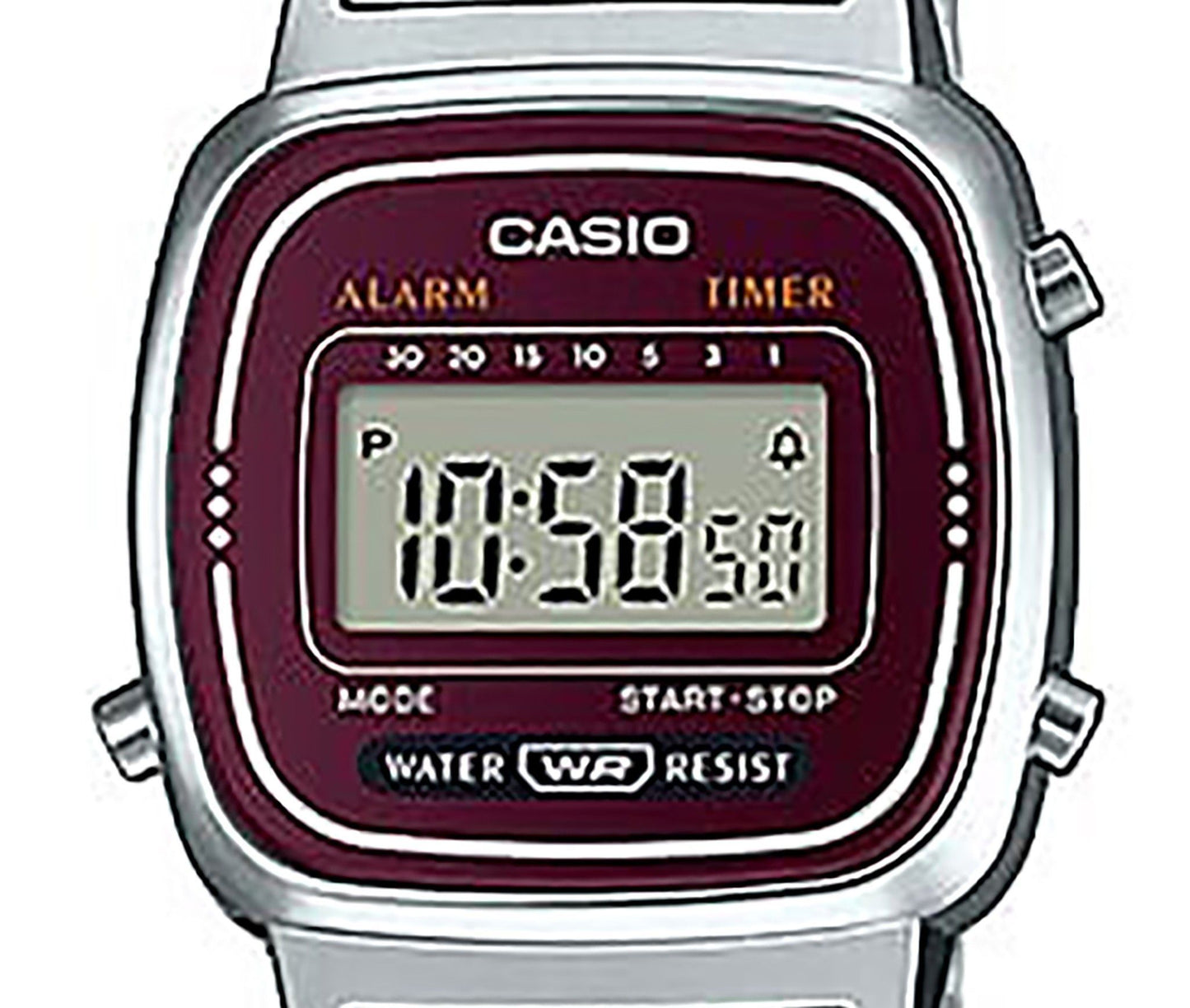 Casio Alarm Digital LA-670WA-4D LA670WA-4D Damenuhr
