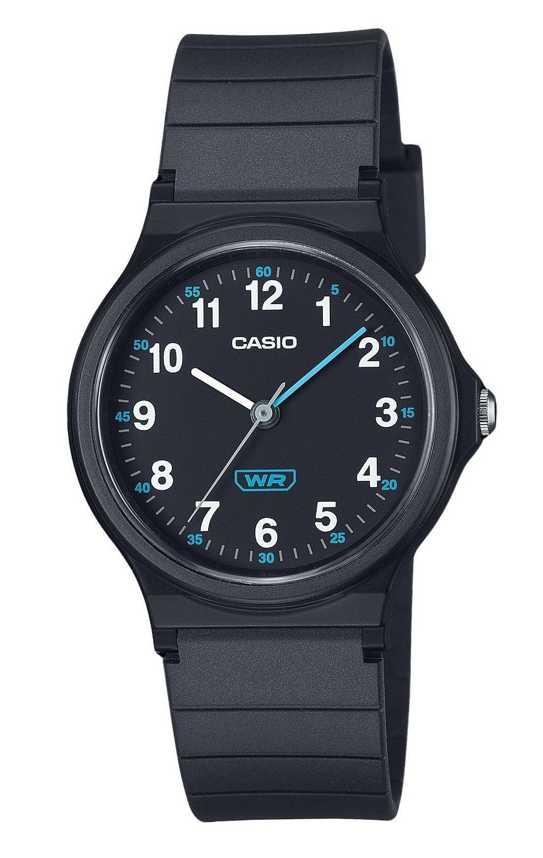 Casio Pop Analog Black Bio Based Resin Strap Schwarzes Zifferblatt Quarz LQ-24B-1B Damenuhr