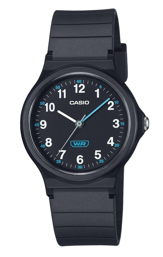 Casio Pop Analog Black Bio Based Resin Strap Schwarzes Zifferblatt Quarz LQ-24B-1B Damenuhr