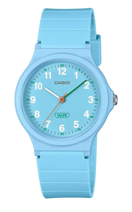 Casio Pop Analog Blue Bio Based Resin Strap Blaues Zifferblatt Quarz LQ-24B-2B Damenuhr