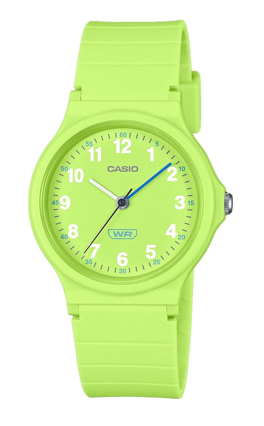 Casio Pop Analog Lime Green Bio Based Resin Strap Lime Grünes Zifferblatt Quarz LQ-24B-3B Damenuhr
