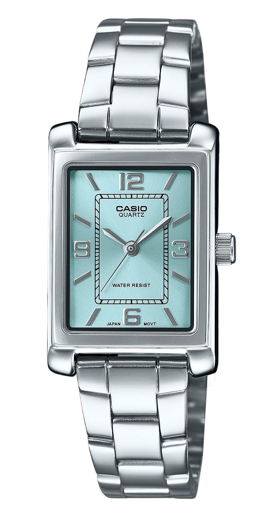 Casio Standard Analog Edelstahl Aqua Blaues Zifferblatt Quarz LTP-1234DD-2A Damenuhr