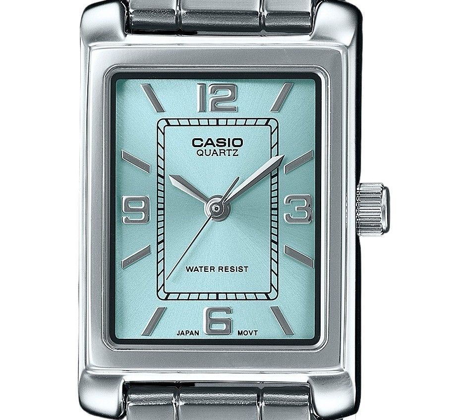 Casio Standard Analog Edelstahl Aqua Blaues Zifferblatt Quarz LTP-1234DD-2A Damenuhr