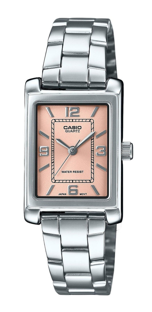 Casio Standard Analog Edelstahl Pink Dial Quarz LTP-1234DD-4A Damenuhr