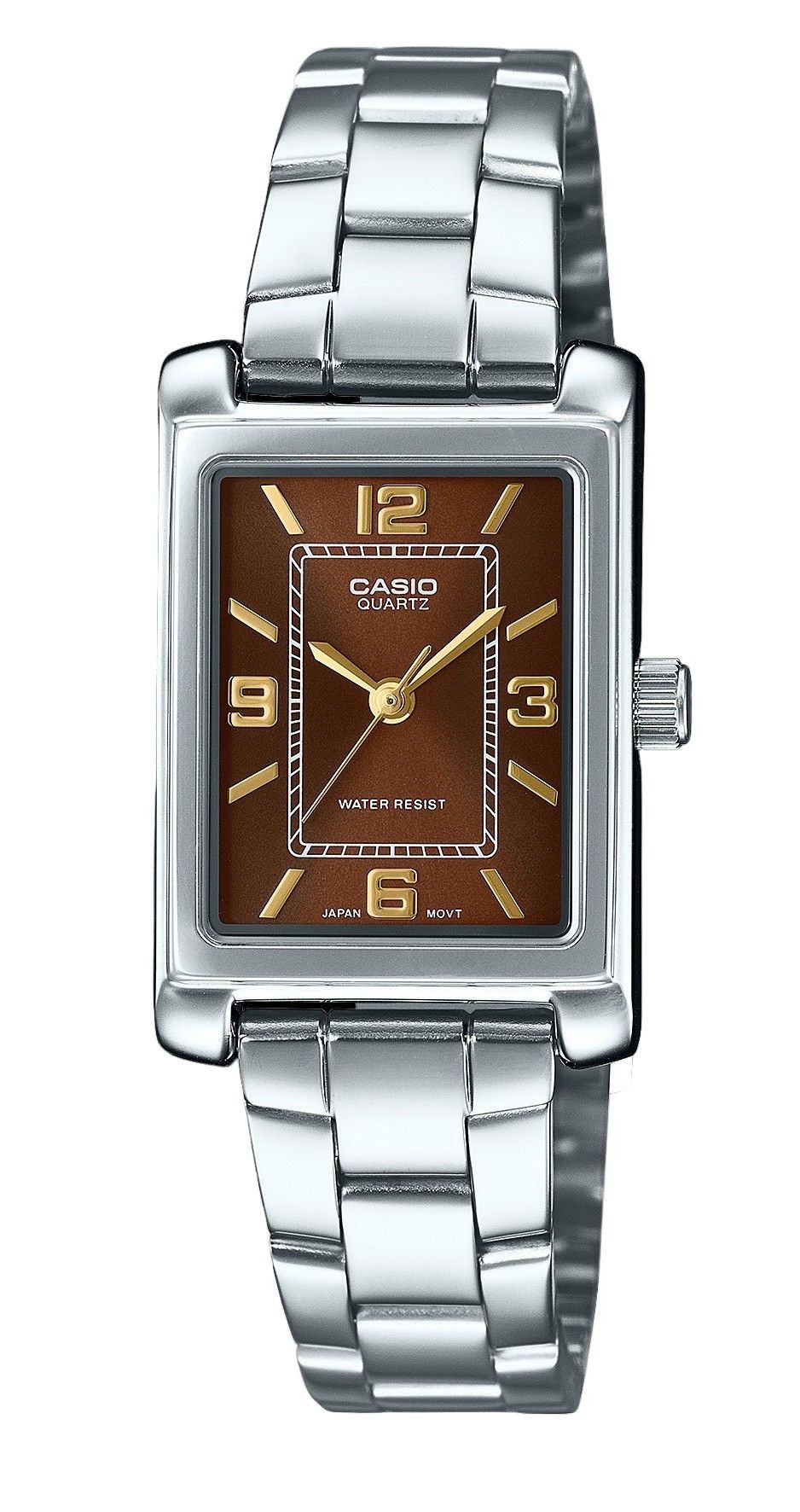 Casio Standard Analog Edelstahl Braunes Zifferblatt Quarz LTP-1234DD-5A Damenuhr
