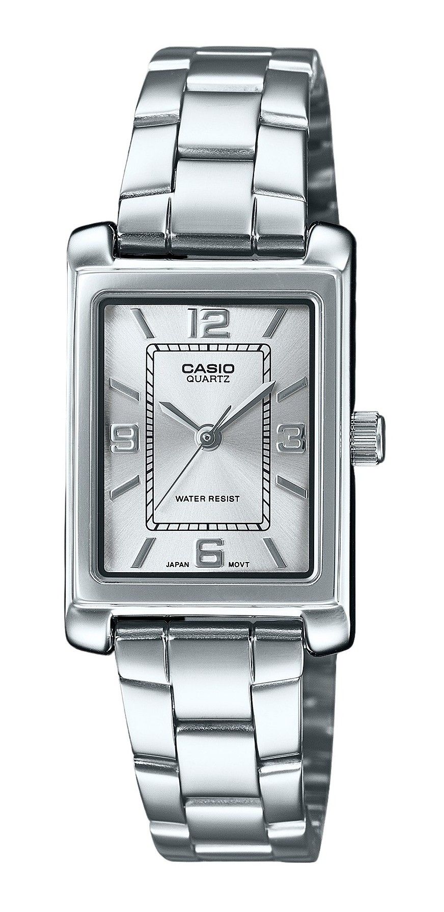 Casio Standard Analog Edelstahl Silberfarbenes Zifferblatt Quarz LTP-1234DD-7A Damenuhr