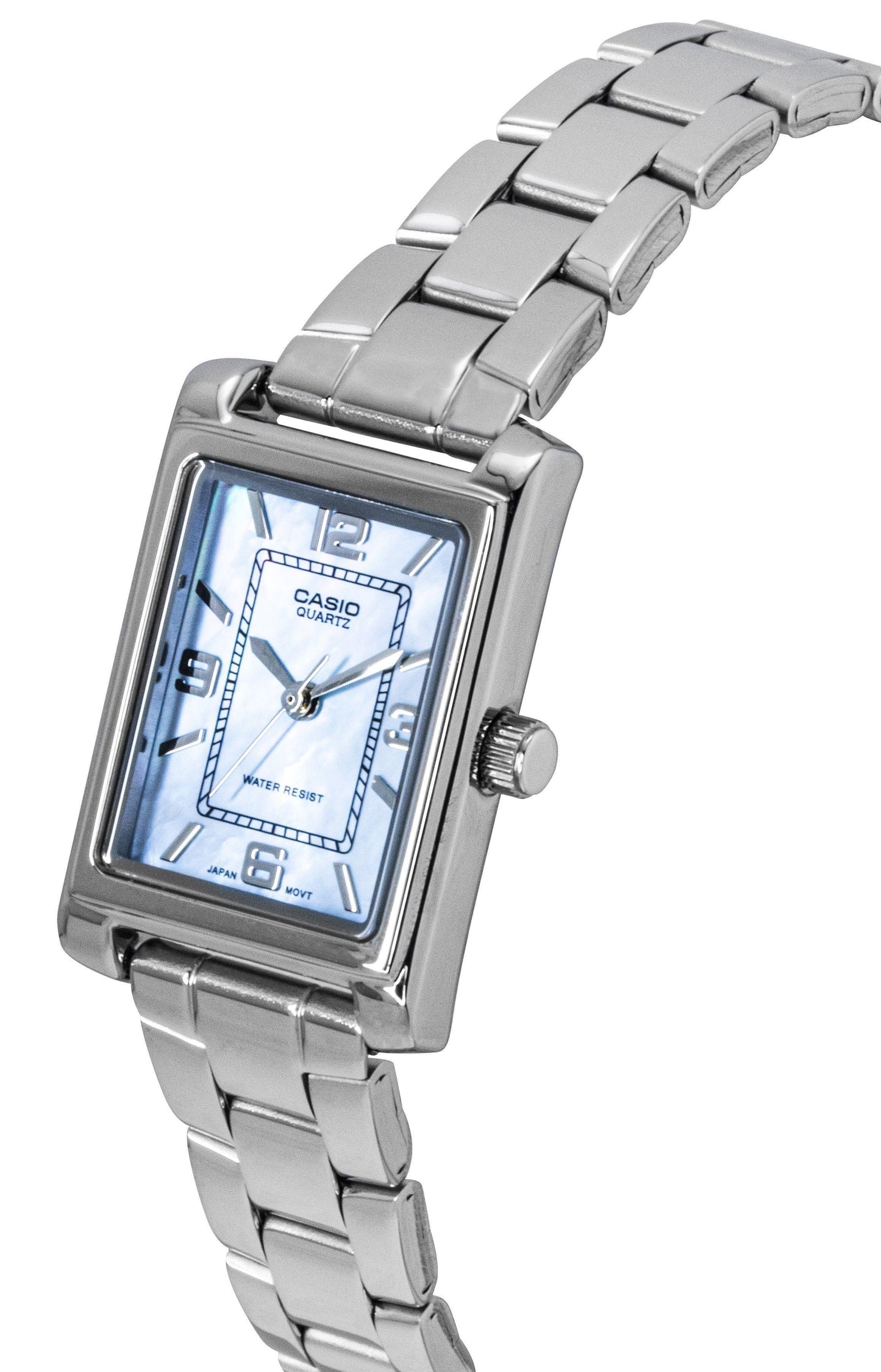 Casio Standard Analog Edelstahl Perlmutt-Zifferblatt Quarz LTP-1234DS-2A Damenuhr