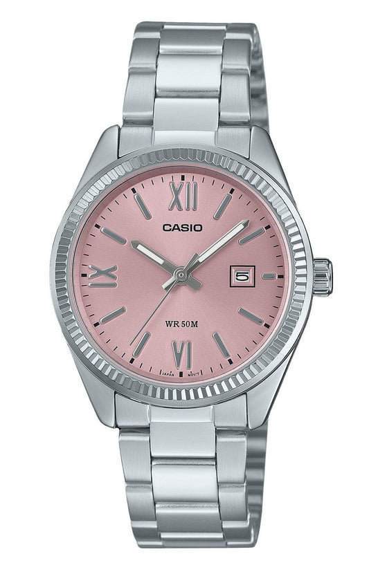 Casio Standard Analog Edelstahl Pink Dial Quarz LTP-1302DD-4A1V Damenuhr