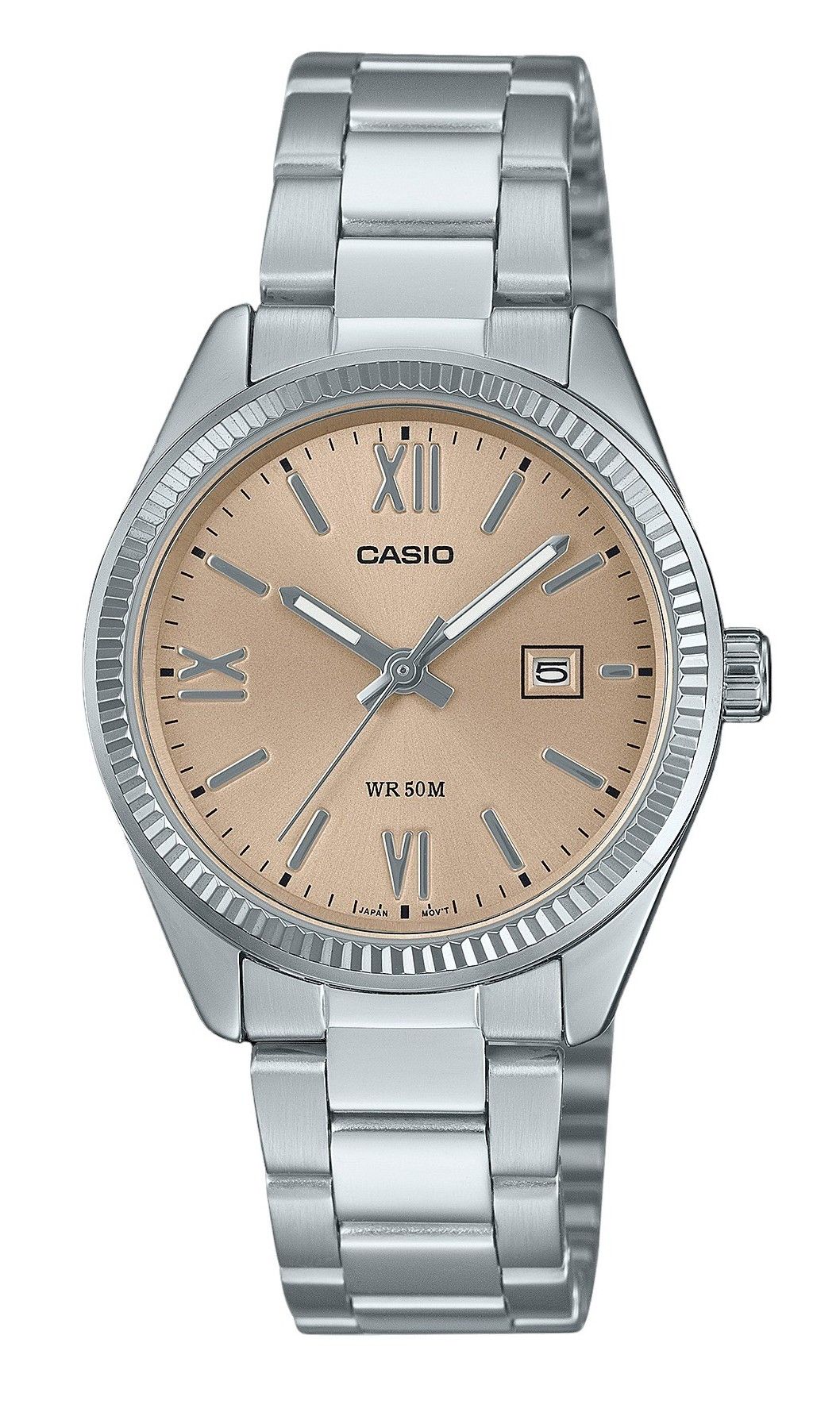 Casio Standard Analog Edelstahl Peach Dial Quarz LTP-1302DD-4A2V Damenuhr