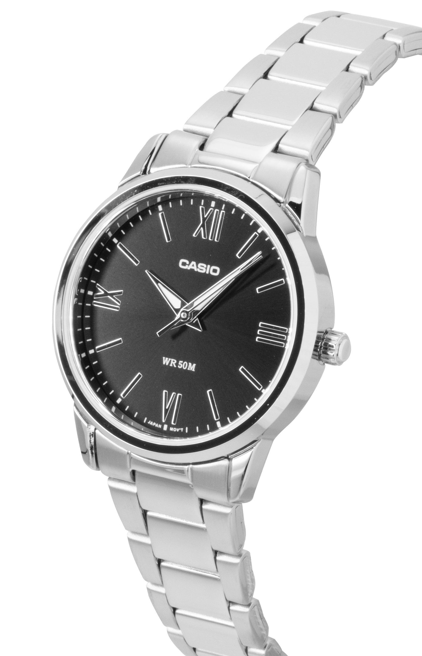 Casio Analog Edelstahl Schwarzes Zifferblatt Quarz LTP-1303DD-1AV Damenuhr
