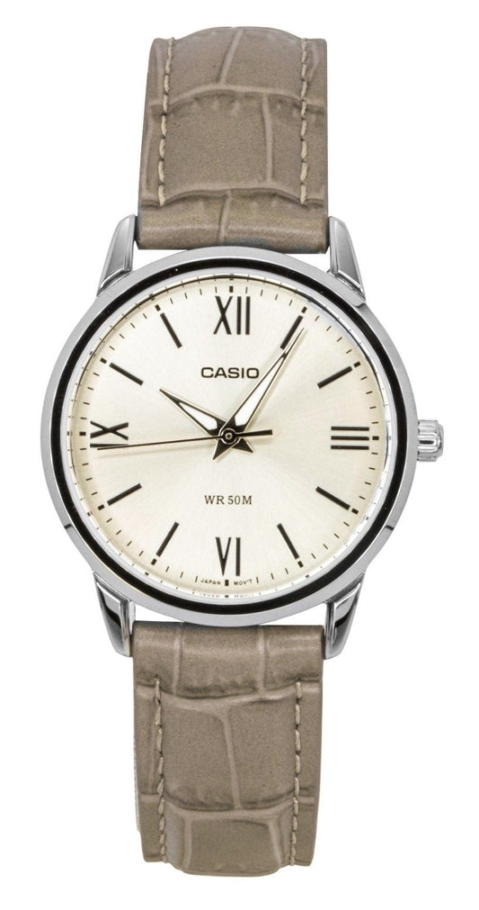 Casio Analog Lederarmband Gold Dial Quarz LTP-1303LL-7AV Damenuhr