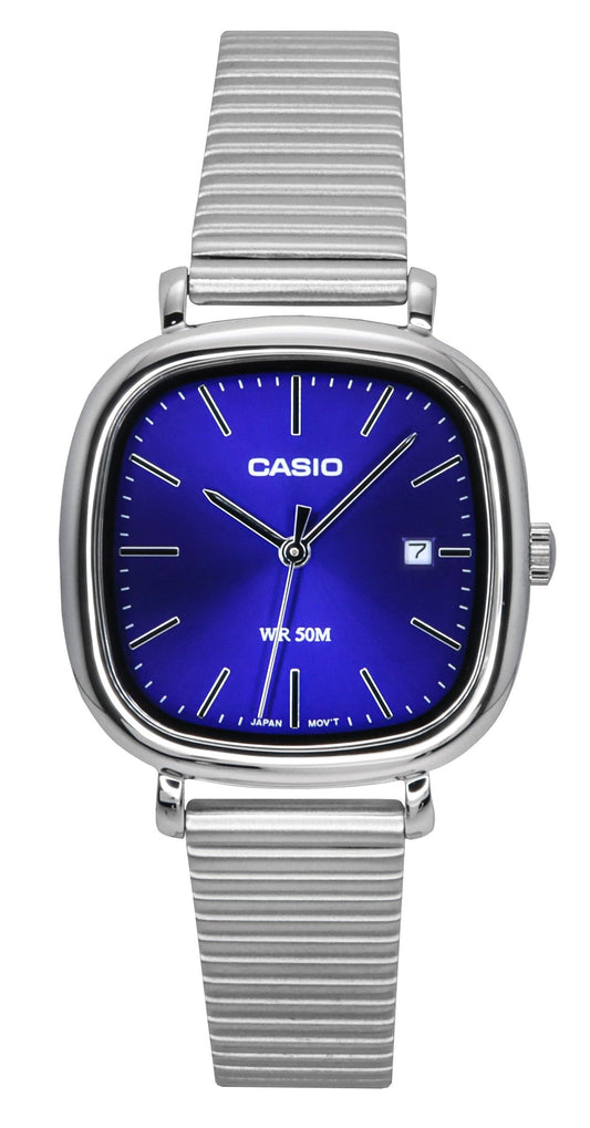 Casio Standard Analog Edelstahl Blaues Zifferblatt Quarz LTP-B166D-2AV Damenuhr