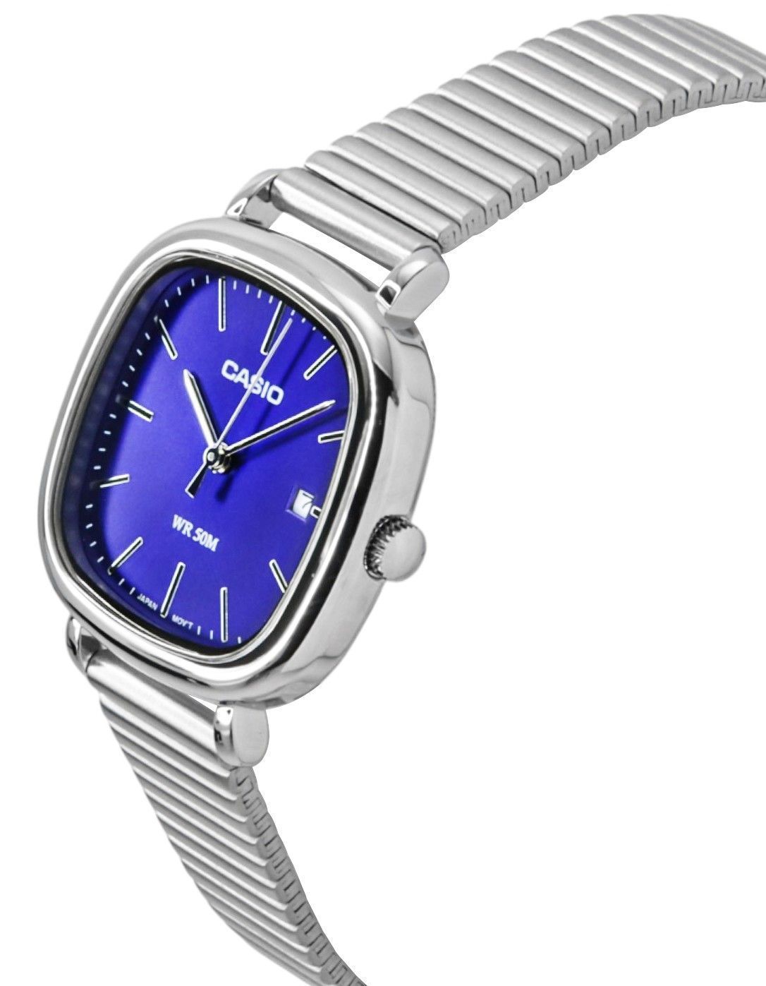 Casio Standard Analog Edelstahl Blaues Zifferblatt Quarz LTP-B166D-2AV Damenuhr