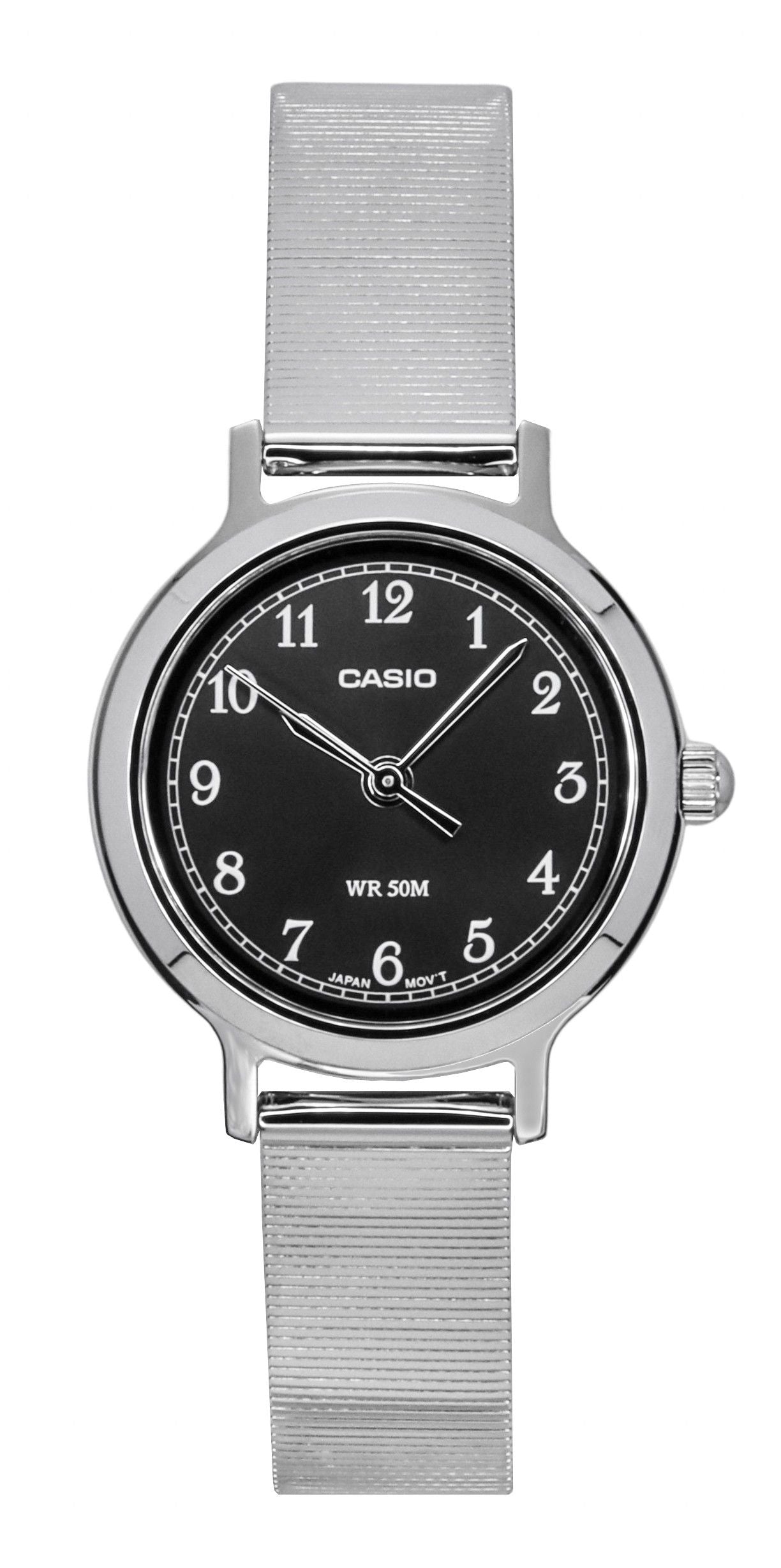 Casio Standard Analog Edelstahl Schwarzes Zifferblatt Quarz LTP-B170D-1BV Damenuhr