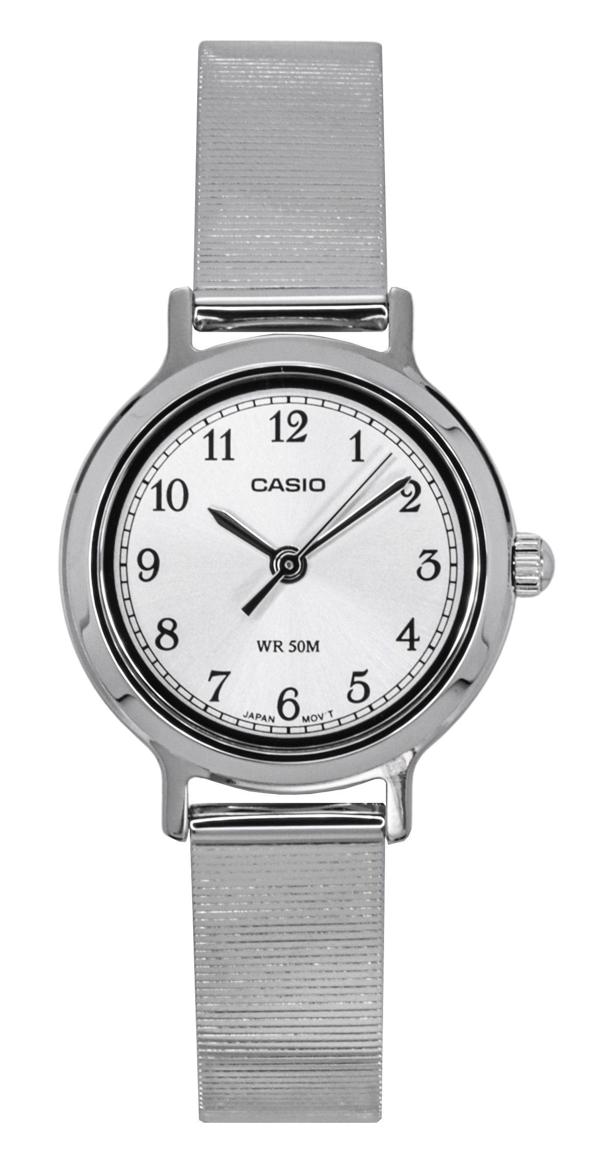 Casio Standard Analog Edelstahl Silberfarbenes Zifferblatt Quarz LTP-B170D-7BV Damenuhr
