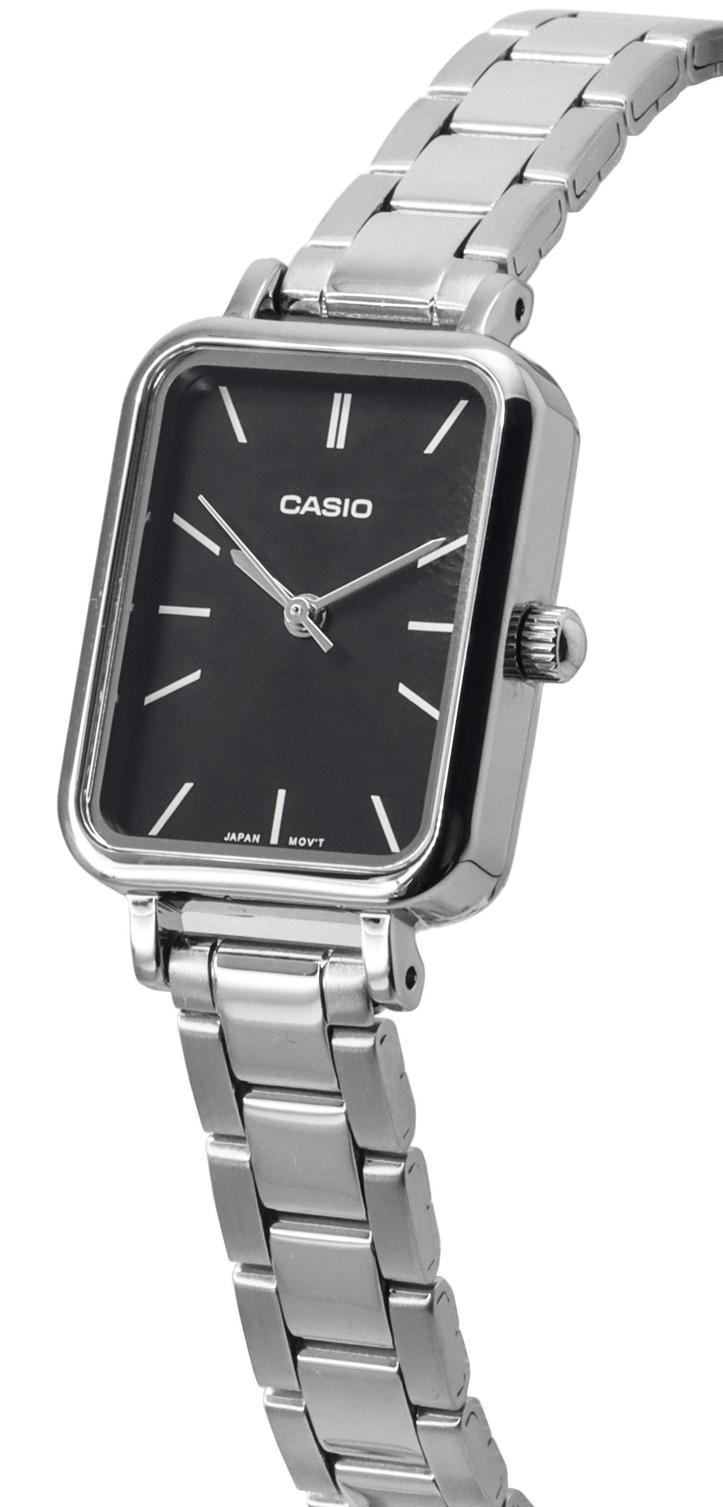 Casio Analog Edelstahl Schwarzes Zifferblatt Quarz LTP-V009D-1E  Damenuhr