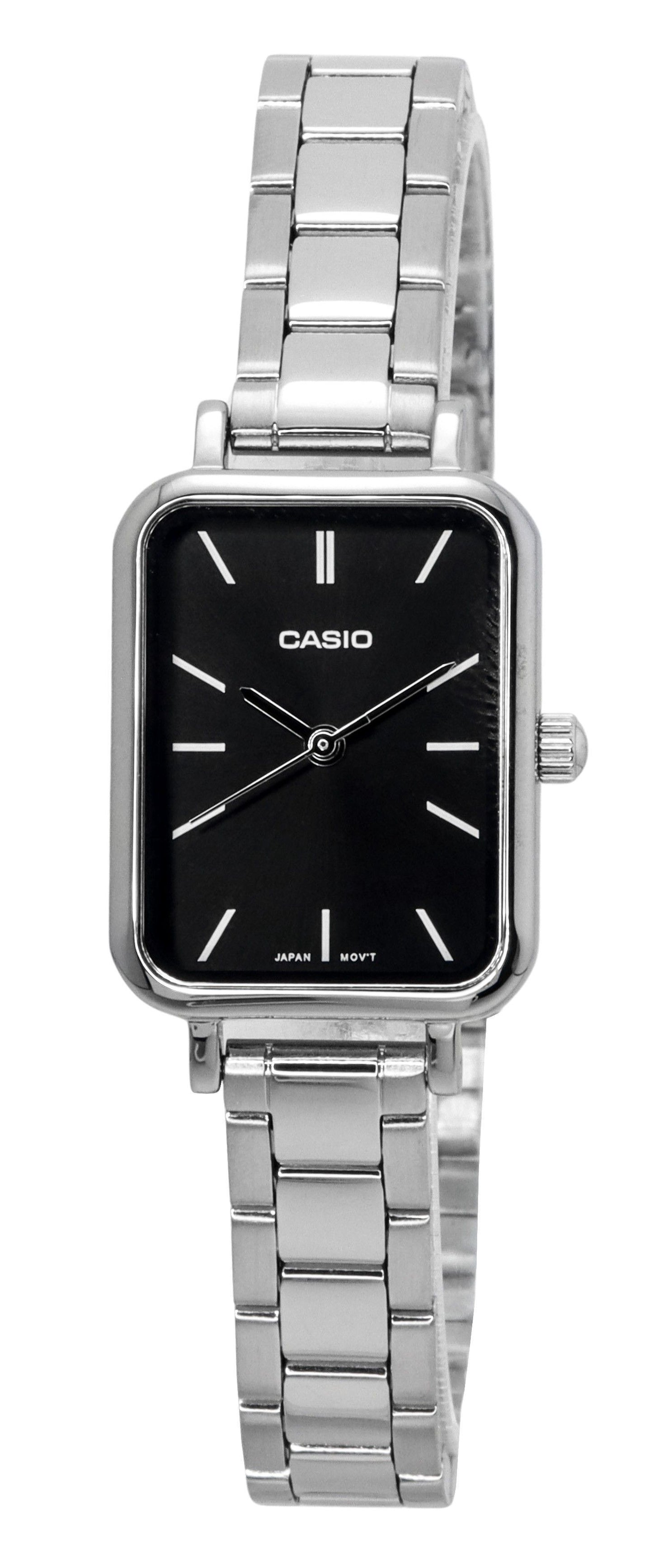 Casio Analog Edelstahl Schwarzes Zifferblatt Quarz LTP-V009D-1E  Damenuhr