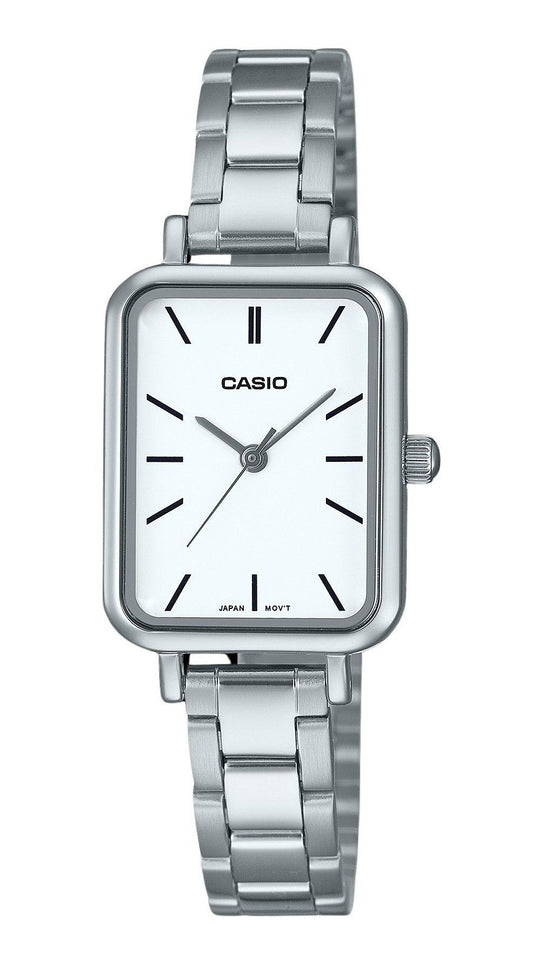 Casio Standard Analog Edelstahl White Dial Quarz LTP-V009D-7E Damenuhr