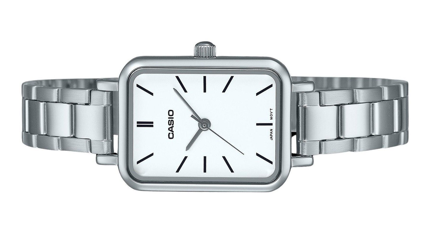 Casio Standard Analog Edelstahl White Dial Quarz LTP-V009D-7E Damenuhr