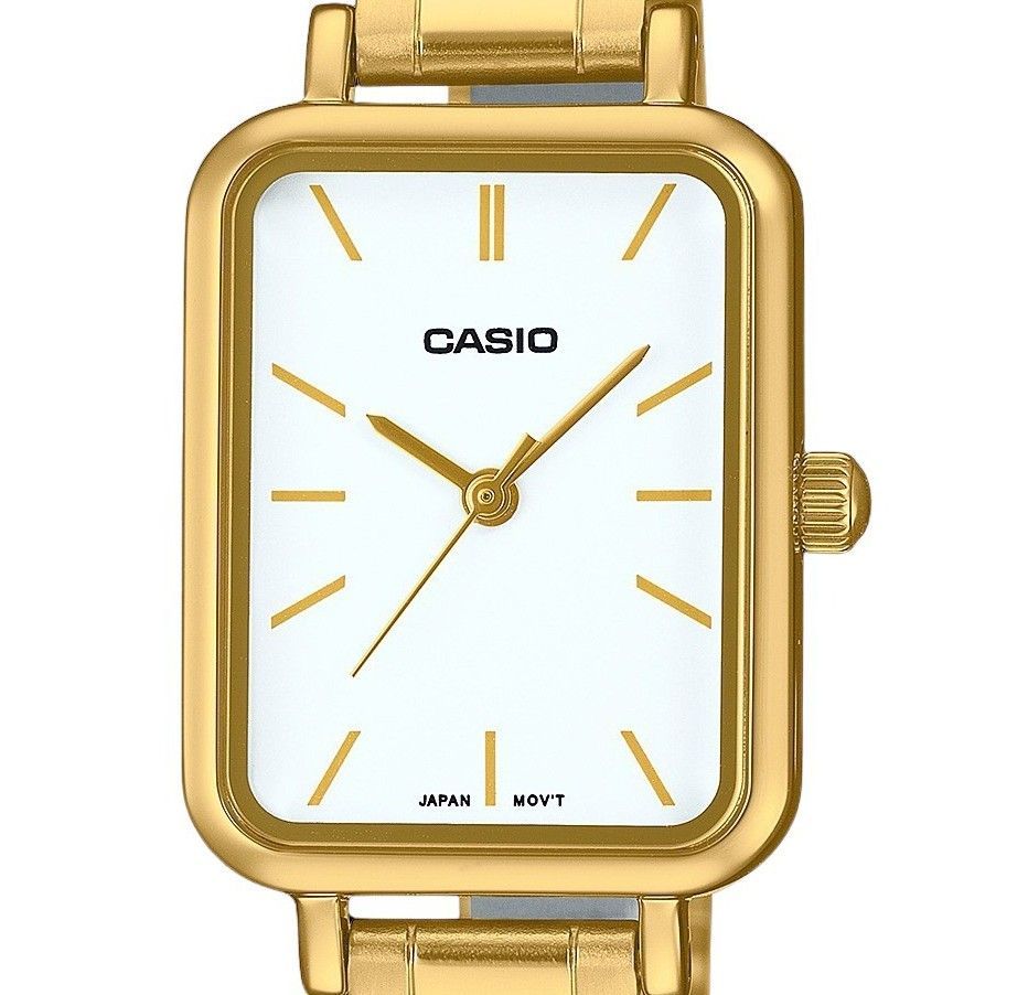 Casio Standard Analog Goldfarben Edelstahl White Dial Quarz LTP-V009G-7E Damenuhr