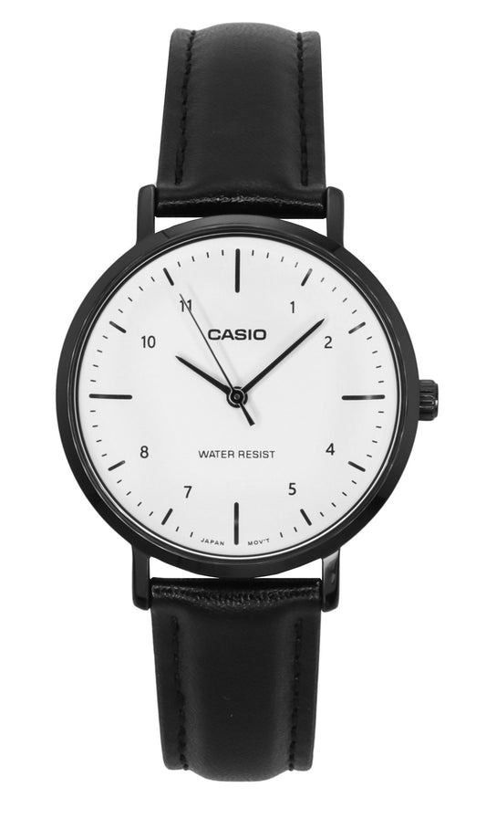 Casio Standard Analog Lederarmband White Dial Quarz LTP-VT03BL-7B Damenuhr