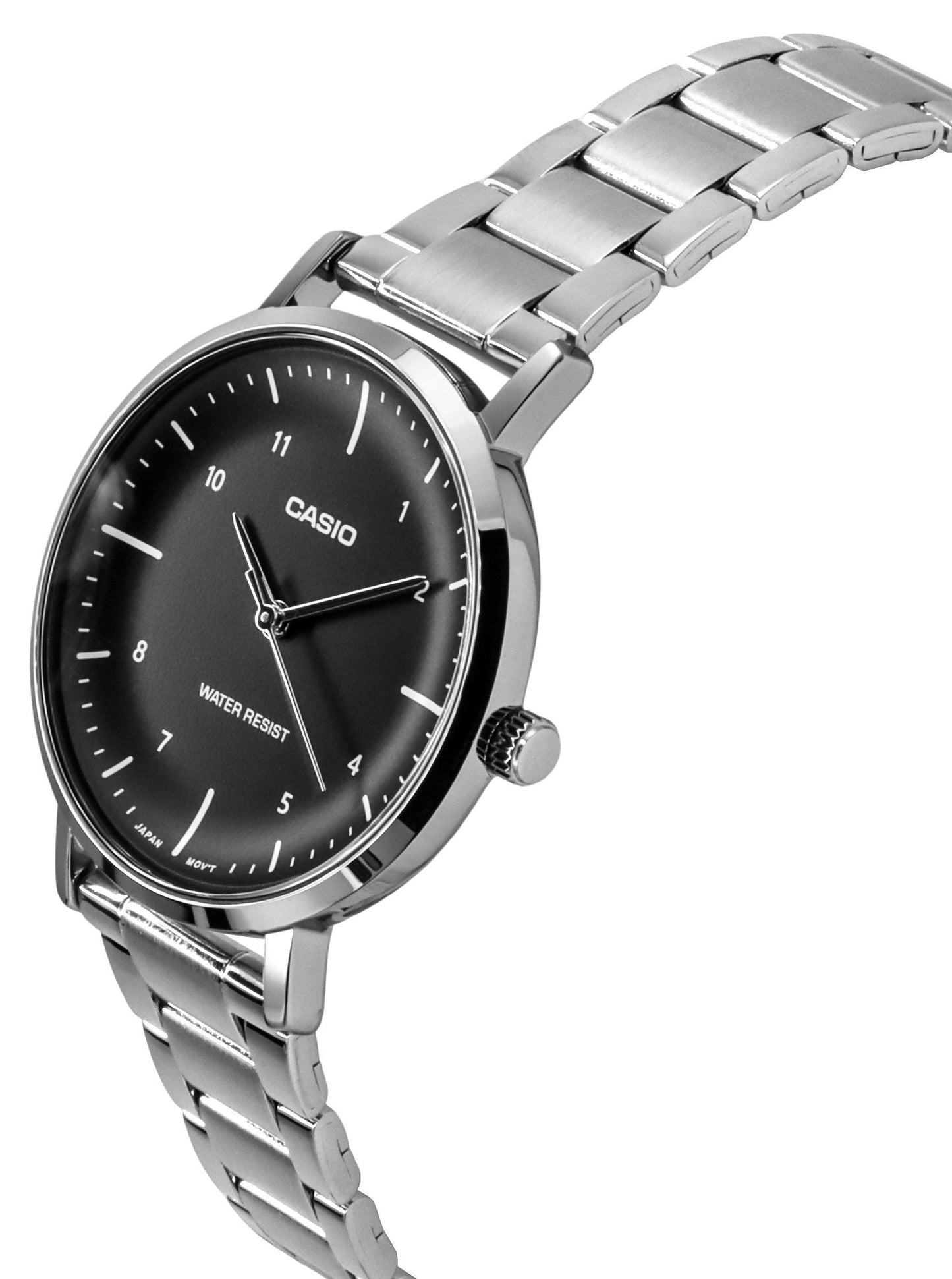 Casio Standard Analog Edelstahl Schwarzes Zifferblatt Quarz LTP-VT03D-1B Damenuhr