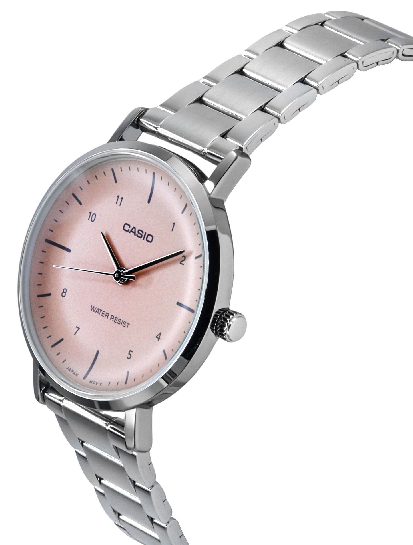 Casio Standard Analog Edelstahl Salmon Dial Quarz LTP-VT03D-4B Damenuhr