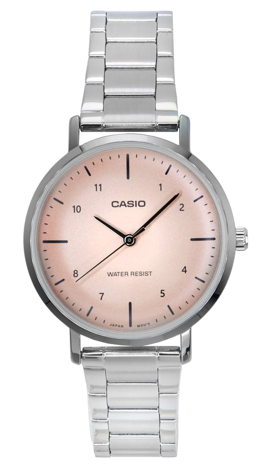 Casio Standard Analog Edelstahl Salmon Dial Quarz LTP-VT03D-4B Damenuhr