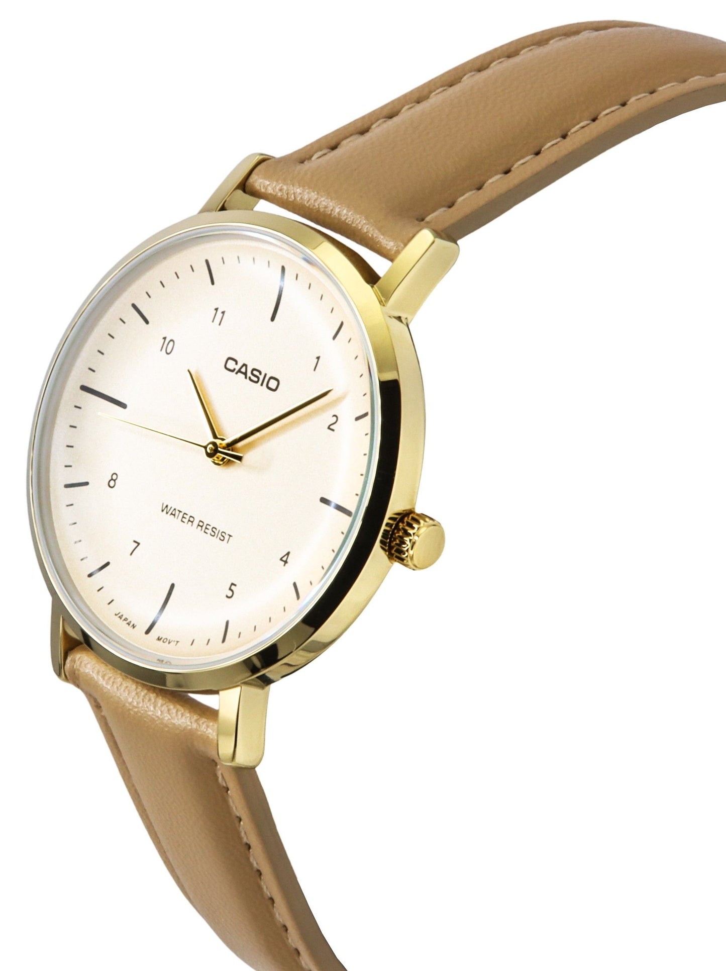 Casio Standard Analog Lederarmband Salmon Dial Quarz LTP-VT03GL-4B Damenuhr