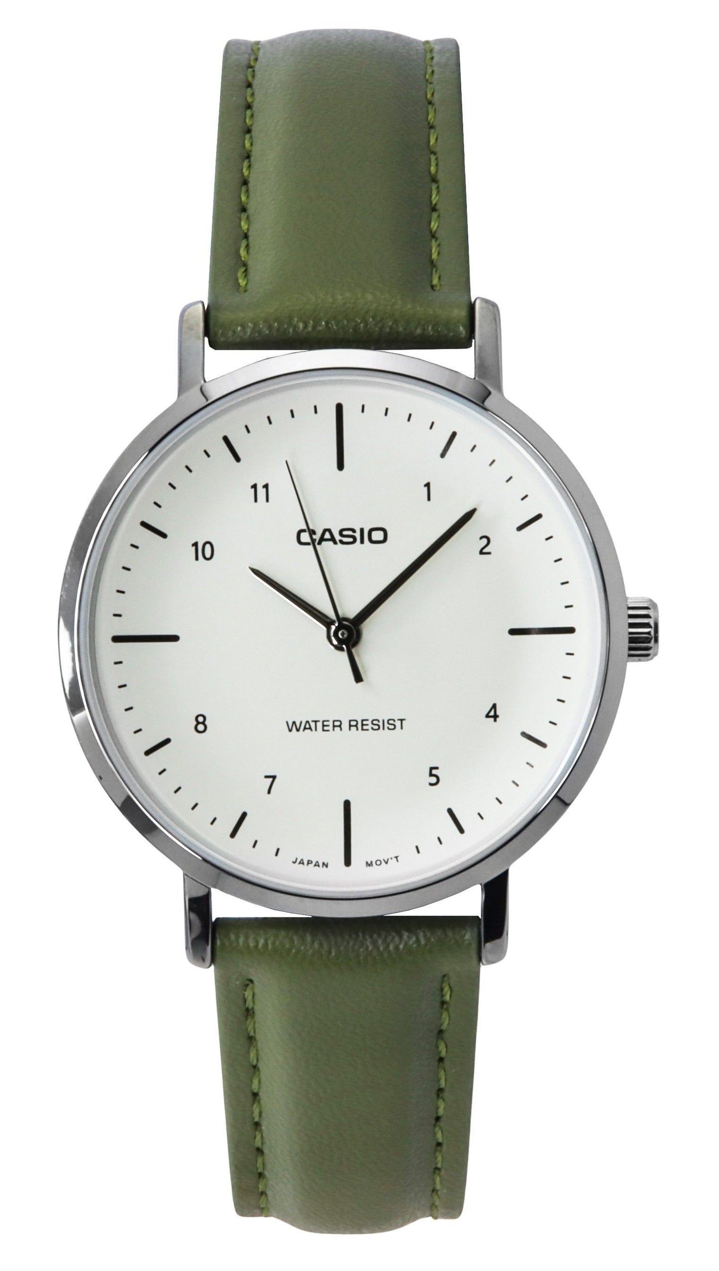 Casio Standard Analog Lederarmband Beige Dial Quarz LTP-VT03L-3B Damenuhr